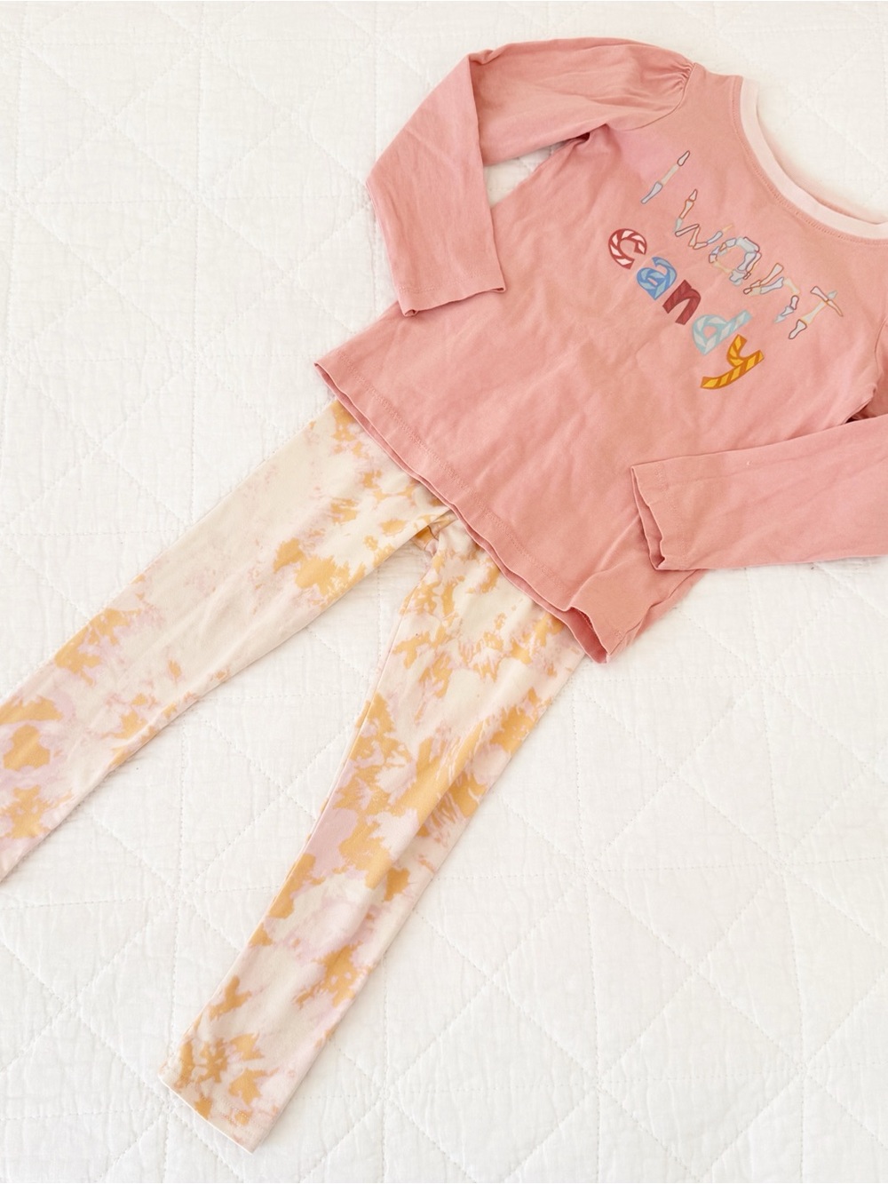 Dot Dot Smile 3/4 Kids Limited Edition Pajama Set I Want Candy Halloween